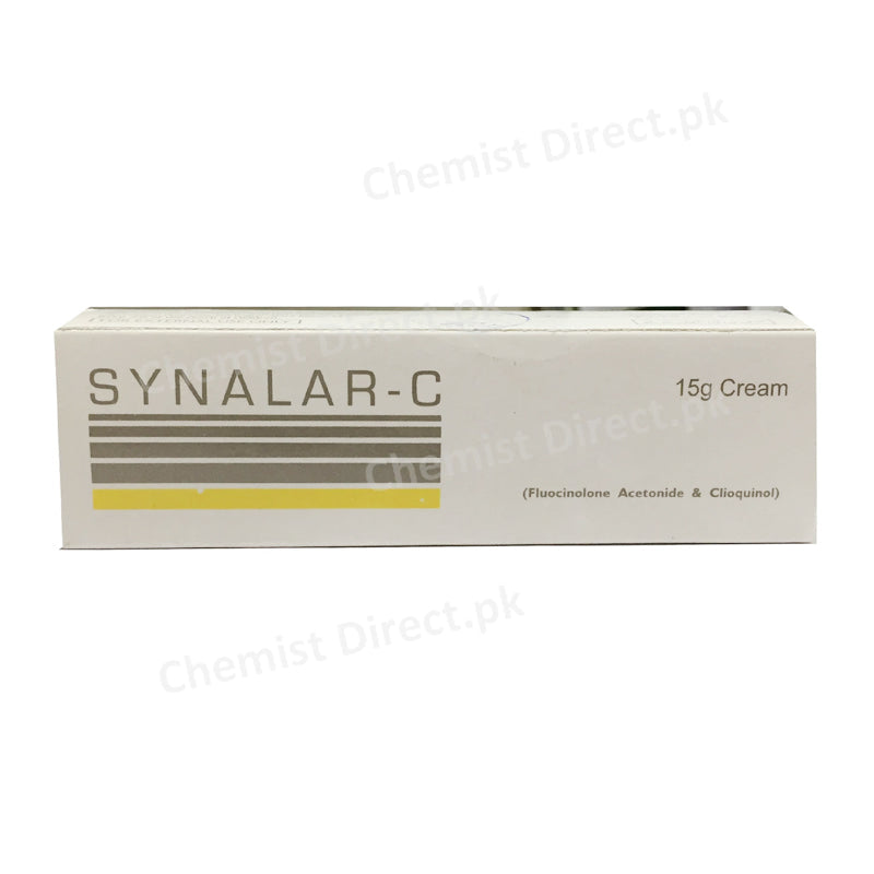 Synalar-C 15g Cream Anti-Bacterial + Corticosteroid Fluocinolone Acetonide & Clioquinol Pharma Health