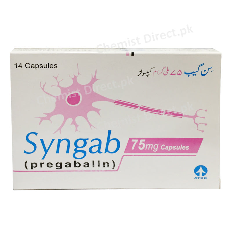 Syngab 75mg Capsule Pregabalin Neuropathic Pain Atco Pharma
