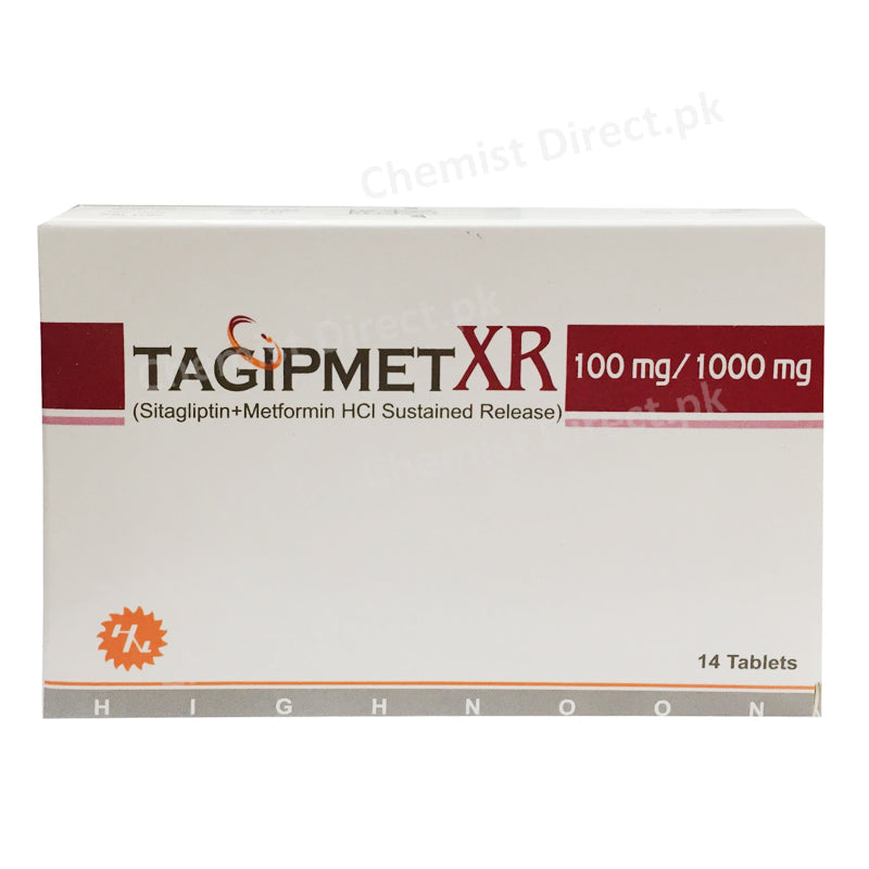 Tagipmet XR 100/1000mg Tablet Sitagliptin + Metformin HCl Sustained Release Highnoon Laboratories Oral Hypoglycemic