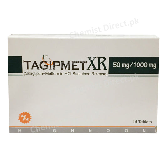 Tagipmet XR 50 1000mg Tablet Highnoon Laboratories Ltd Oral Hypoglycemic Sitagliptin 50mg_ Metformin 1000mg