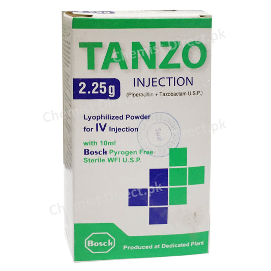 Tanzo 2.25g Injection Bosch Pharmaceuticals Pvt_ Ltd Pencillin Antibiotic Piperacillin 2gm_ Tazobactam 0.25gm