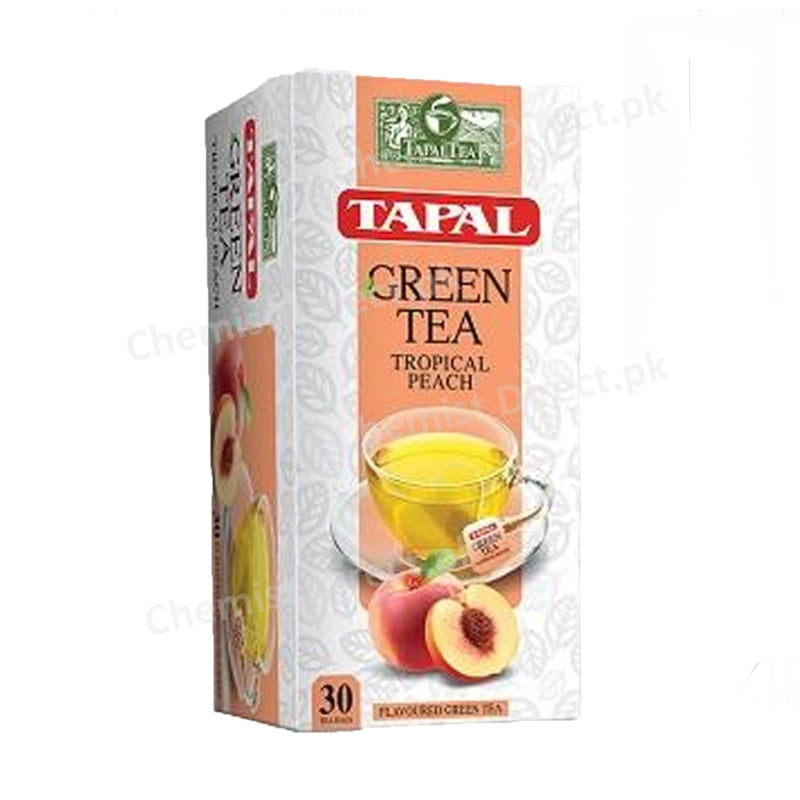 Tapal Green Tea Tropical Peach 30 Bags Food