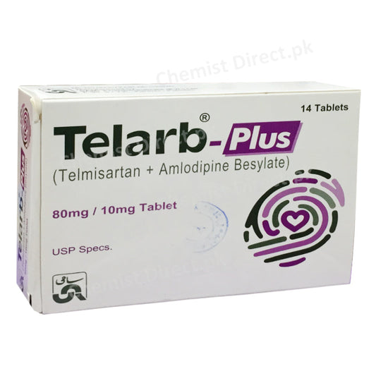 Telarb-Plus 80mg/10mg Tablet Telmisatan + Amploipine Besylate Sami Phramaceutical