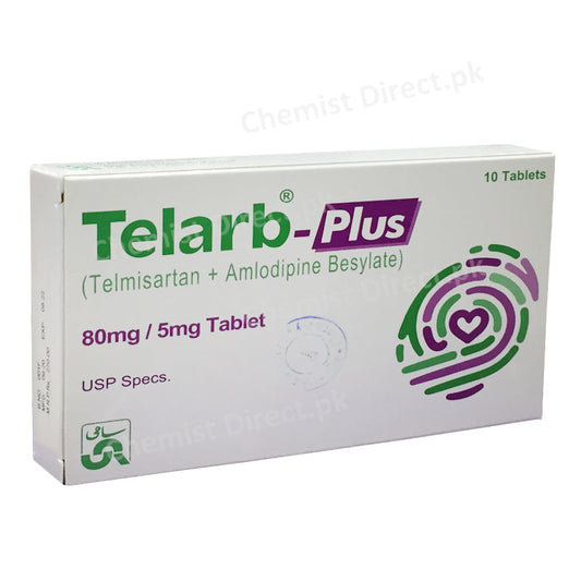 Telarb-Plus 80mg/5mg Tablet Telmisatan + Amploipine Besylate Sami Phramaceutical