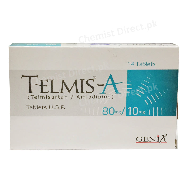 Telmis-A 80/10mg Tablet Telmisartan/amlodipine Genix Pharma