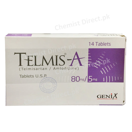 Telmis-A 80/5mg Tablet Telmisartan/amlodipine Genix Pharma