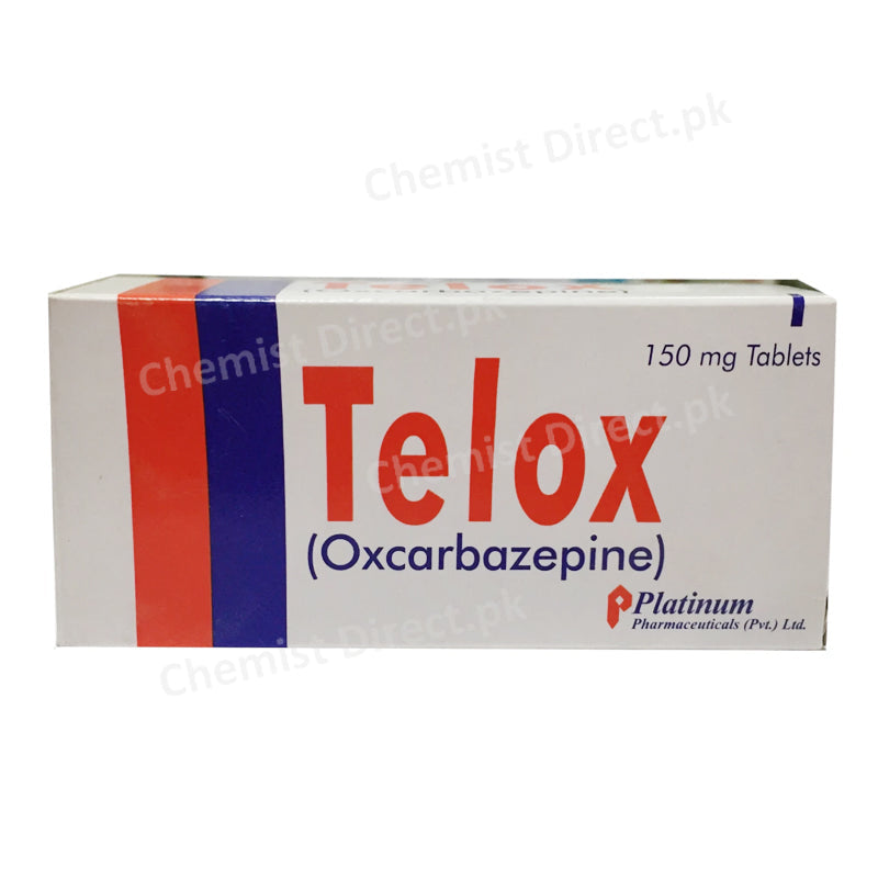 Telox 150mg Tablet Oxcarbazepine Platinum Pharmaceuticals Anti-Epileptic