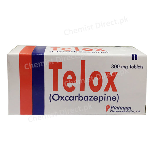 Telox 300mg Tablet Oxcarbazepine Platinum Pharmaceuticals Anti-Epileptic