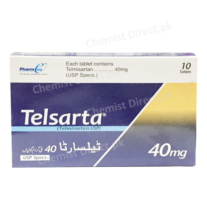 Telsarta 40mg Tablet Telmisartan Anti-Hypertensive Pharmevo