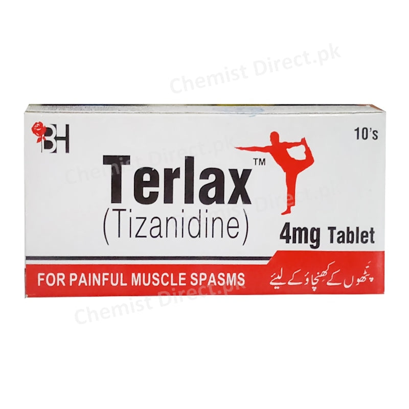 Terlax 4mg Tablet Tizanidine Muscle Relaxant Barrett Hodgson