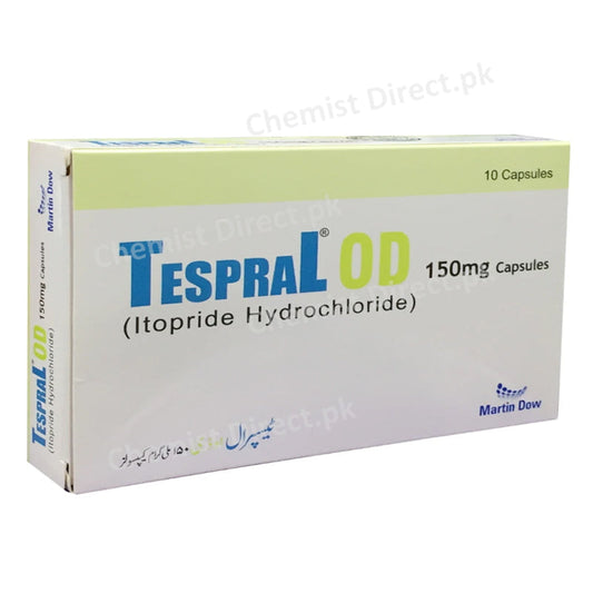 Tespral OD Capsule 150mg Martin Dow Pharma Itopride Hydrochloride Gastroprokinetics