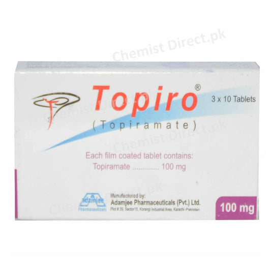 Topiro 100mg Tablet Topiramate Anti-Epileptic Adamjee Pharma