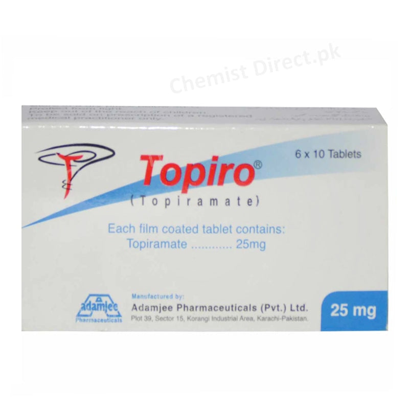 Topiro 25mg Tablet Topiramate Anti-Epileptic Adamjee Pharma