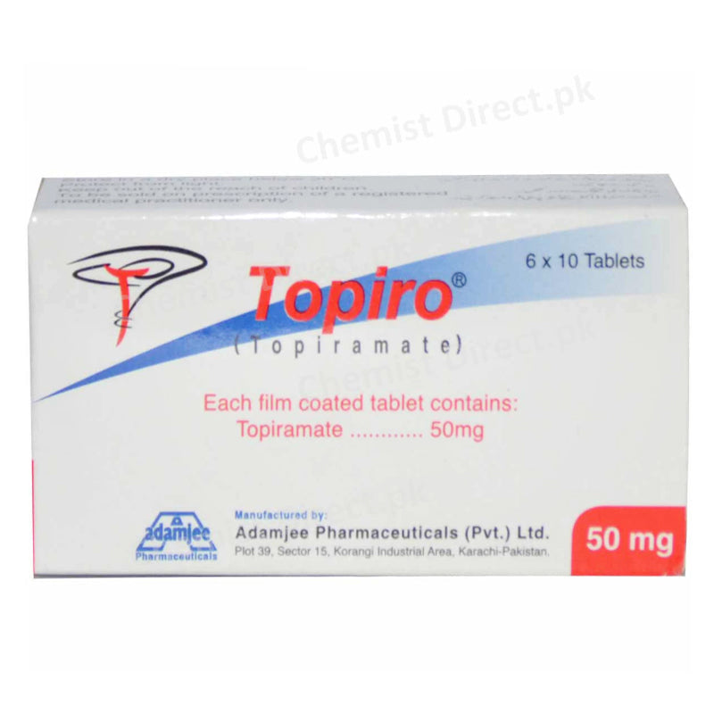 Topiro 50mg Tablet Topiramate Anti-Epileptic Adamjee Pharma