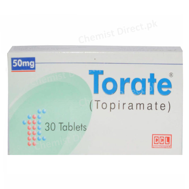 Torate 50mg Tablet Topiramate Anti-Convulsant CCL Pharmaceuticals