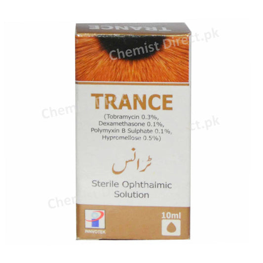 Trance Eye Drop Tobramycin 0.3% Dexamethasone 0.1% Polymxin B Sulphates 0.1% Hypromellose 0.5% Ivvotek Phrama