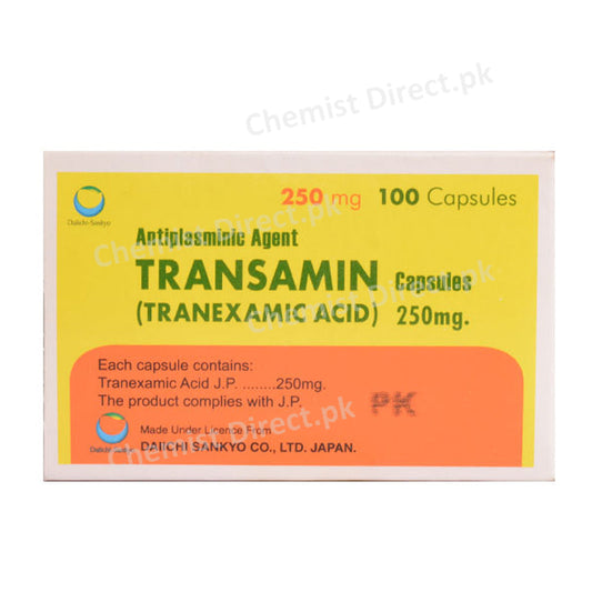 Transamin 250mg Capsule Tranexamic Acid Anti-Fibrinolytic Hilton Pharma