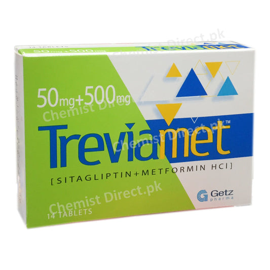 Trevia Met 50 500mg Tablet Getz Pharma Pakistan Pvt_ Ltd Oral Hypoglycemic Sitagliptin 50mg_ Metformin 500mg