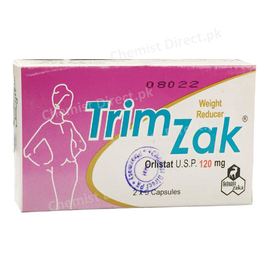 TrimZak Capsule 120mg Orlistat U.S.P Anti-Obesity Schazoo Zaka