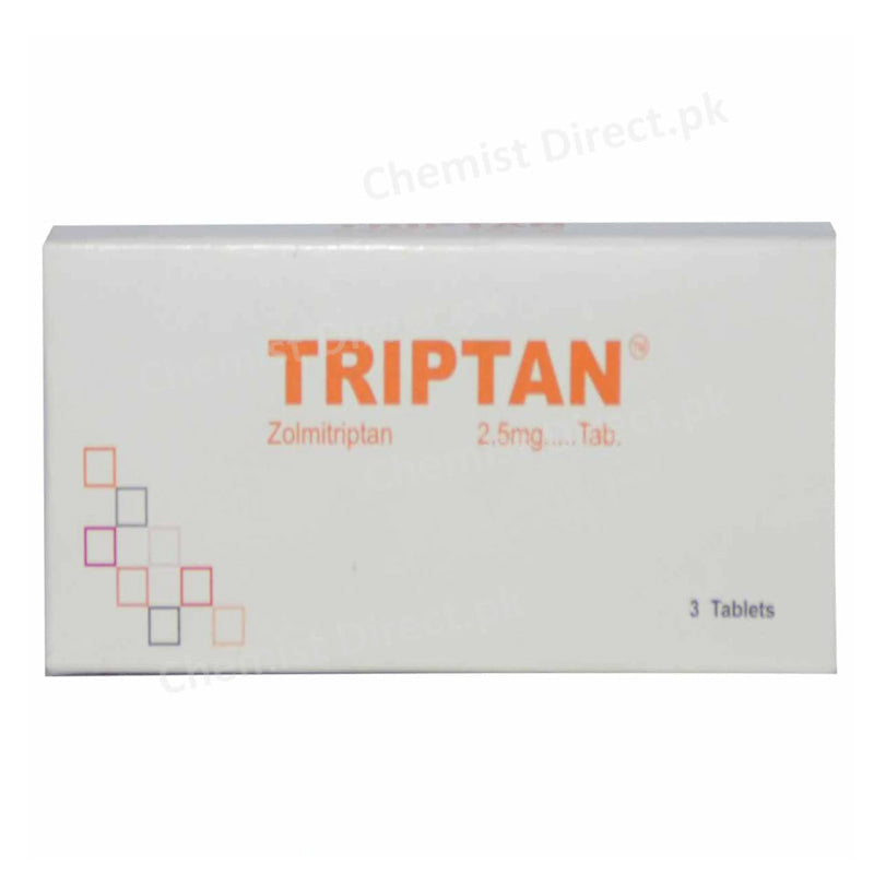 Triptan 2.5mg Tablet Zolmitriptan Anti-Migraine Valor Pharma