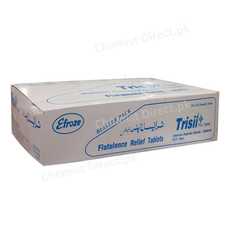 Trisil Plus Tablet Antacid Efroze Pharma Aluminium Magnesium Hydroxide+Simethicone U.S.P