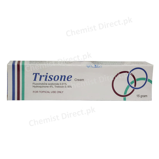 Trisone Cream 15gm Fluocinolone acetonide 0.01% Hydroquinone 4% Tretinoin 0.05% Valor Pharma