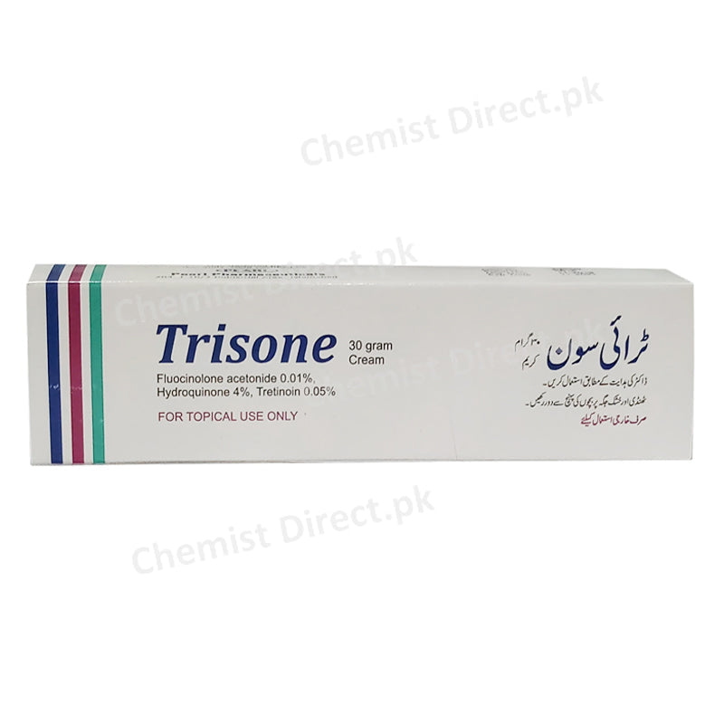 Trisone Cream 30gm Fluocinolone acetonide 0.01% Hydroquinone 4% Tretinoin 0.05% Valor Pharma