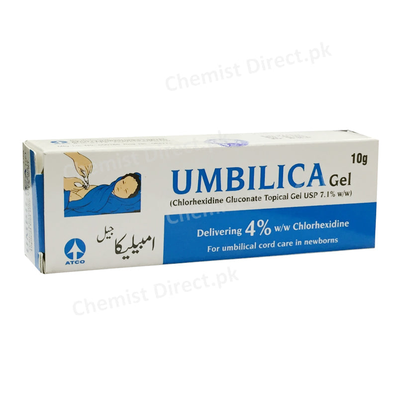 Umbilica Gel 10g Chlorhexidine Gluconate Topical Gel USP 7.1% Atco Laboratories
