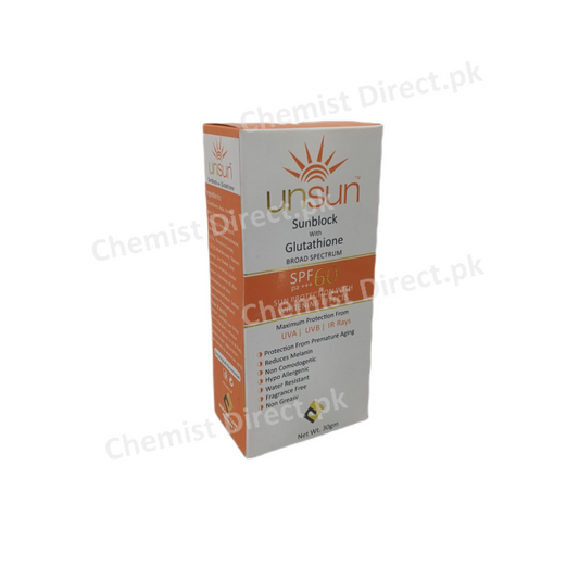 Unsun Sunblock with Glutathione SPF 60 sun Screen