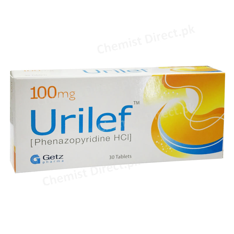 Urilef 100mg Tablet Phenazopyridine HCl Urinary pain Getz Pharma