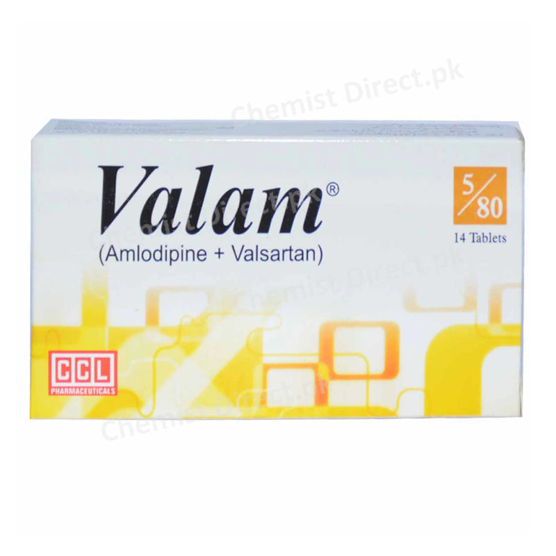 Valam  5 80 Tablet CCL Pharmaceuticals Anti Hypertensive Valsartan 80mg_ Amlodipine 5mg