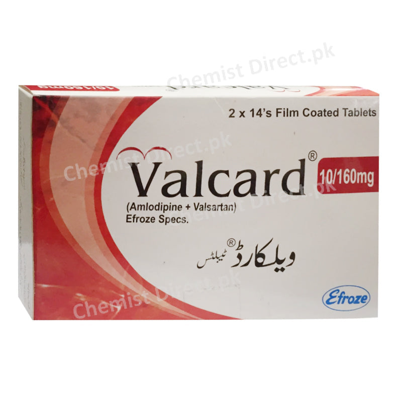 Valcard Tablet 10 160 Efroze Chemical Industries Pvt_ Ltd Anti Hypertensive Amlodipine 10mg Valsartan 160mg