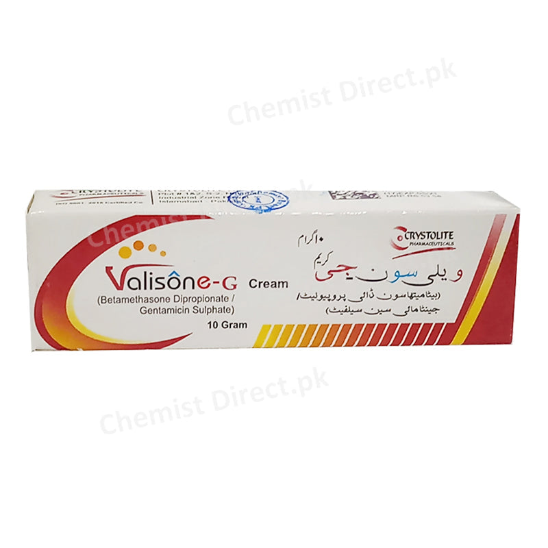 Valisone G Cream 10gm Crystolite Pharma Betamethasone Dipropinate Gentamicin Sulphate