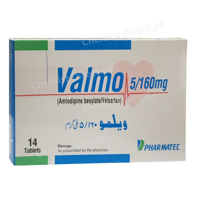 Valmo 5 160mg Tablet  Pharmatec Pvt_ Ltd Anti Hypertensive Amlodipine 5mg_ Valsartan 80mg