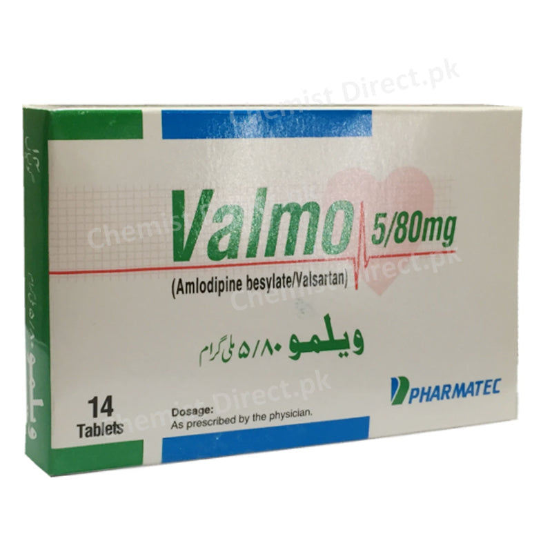 Valmo 5 80mg  Tablet Pharmatec Pvt_ Ltd Anti Hypertensive Amlodipine 5mg_ Valsartan 80mg