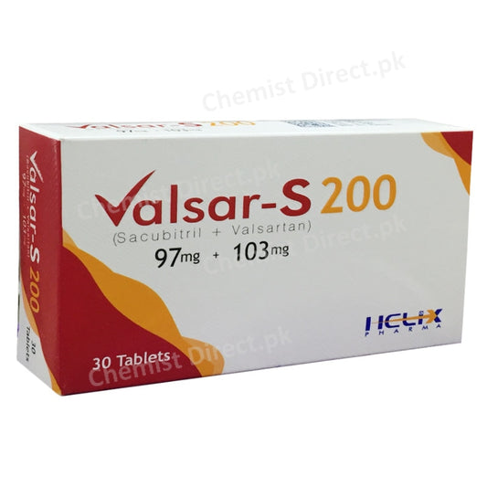 Valsar-S 200 Tablet Sacubitril 97mg + Valsartan 103mg Helix Pharma
