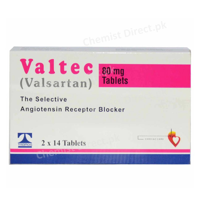 Valtec 80mg Tablet Valsartan Anti-Hypertensive Tabros Pharma