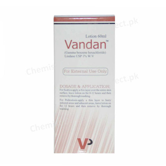 Vandan Lotion 60ml Lindanede USP 1% Gamma benzene hexachloride Valor Pharma