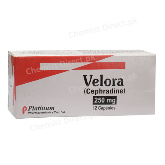 Velora 250mg  Capsule  Platinum Pharmaceuticals Pvt Ltd Cephalosporin Antibiotic Cephradine