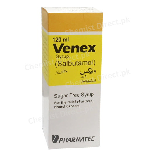 Venex 120ml Syrup Pharmatec B2 Stimulant Salbutamol