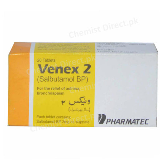 Venex 2mg Tablet Pharmatec B2 Stimulant Salbutamol