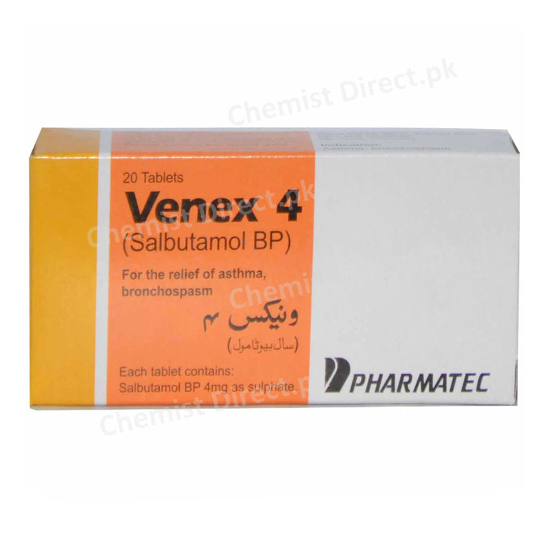     Venex 4mg Tablet Pharmatec B2 Stimulant Salbutamol
