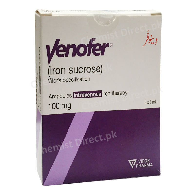 Venofer 100mg Injection RG Pharmaecutica Pvt Ltd Anti Anemic Iron Sucrose 100mg 5m