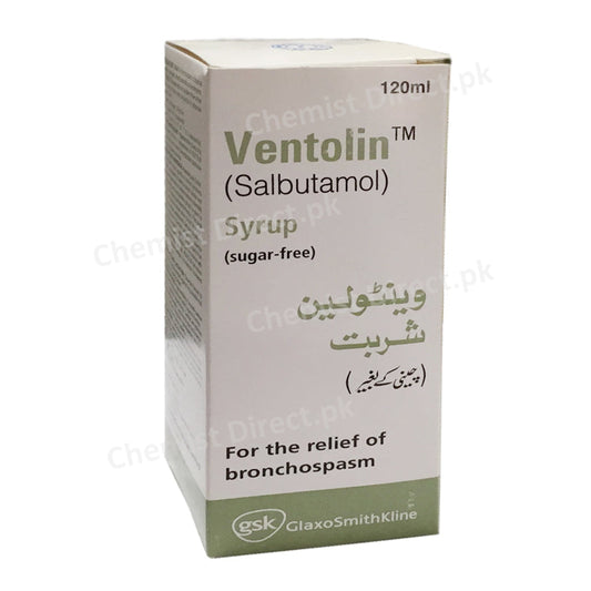 Ventolin 120ml Syrup Salbutamol B2- Stimulant GlaxoSmithKline