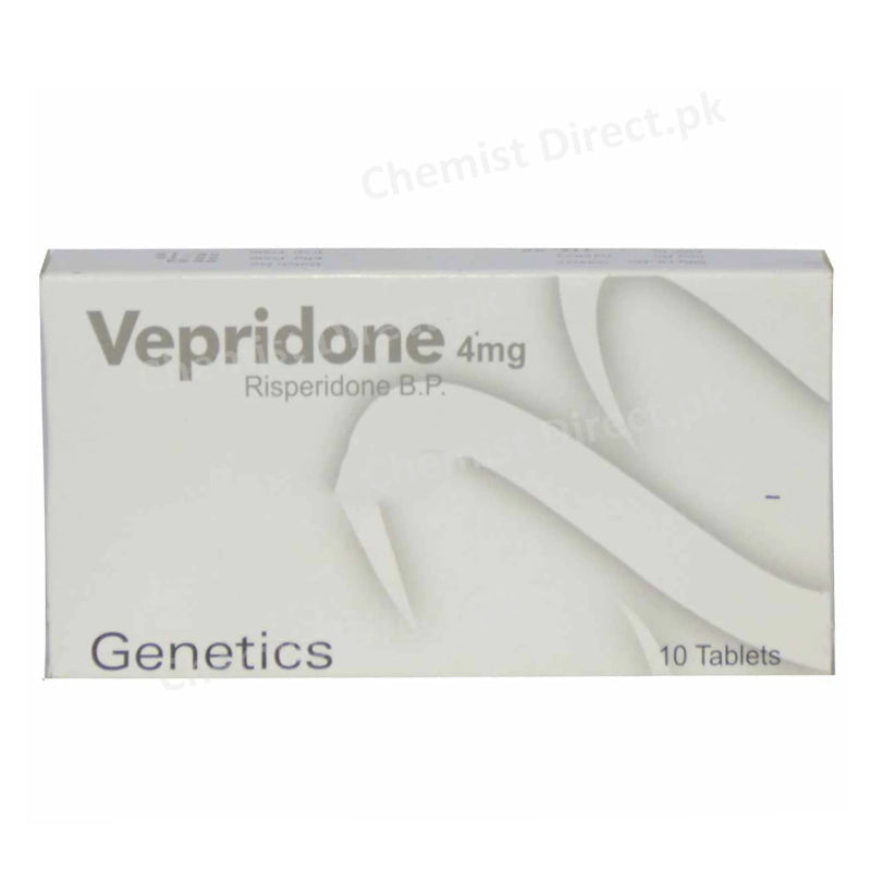 Vepridone 4mg Tablet Risperidone B.P Psychosis Genetics Pharmaceuticals