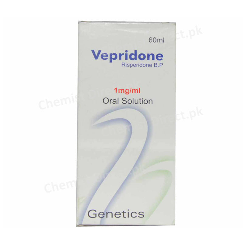 Vepridone Oral Solution 1mg/ml 60ml Risperidone Psychosis Genetics Pharmaceuticals