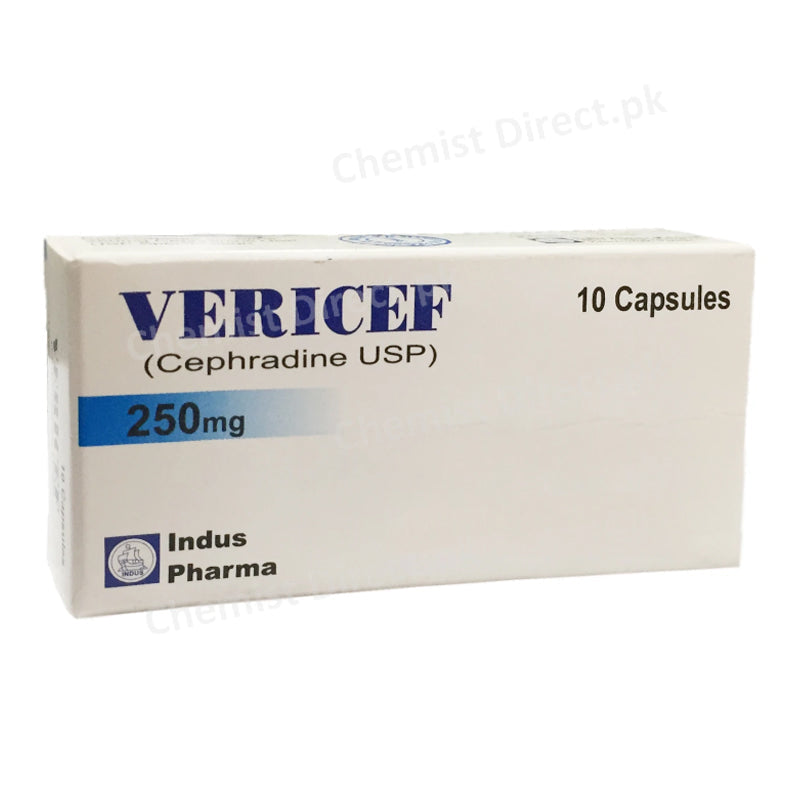 Vericef 250mg Capsule Cephradine USP Antibiotic Indus Pharma