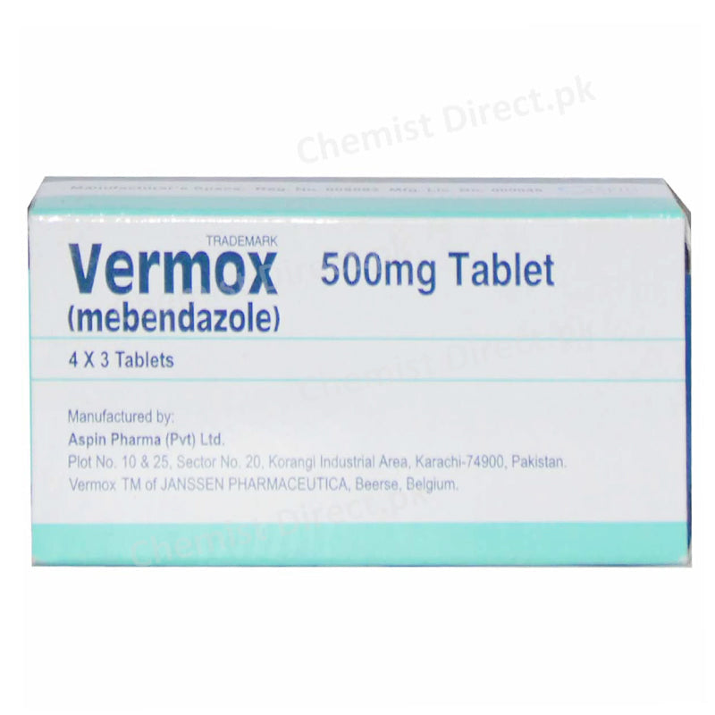 Vermox 500mg Tablet Mebendazole Aspin Pharma