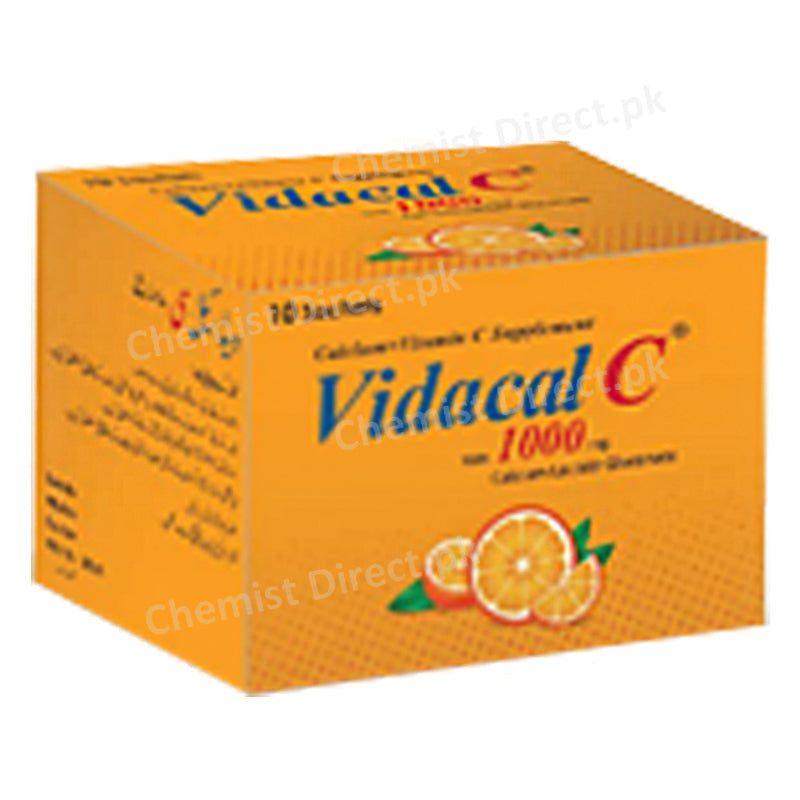 Vidacal C 1000mg Sachets Powder Vida Laboratories Supplement Calcium Lactate Gluconate  Calcium Vitamin C