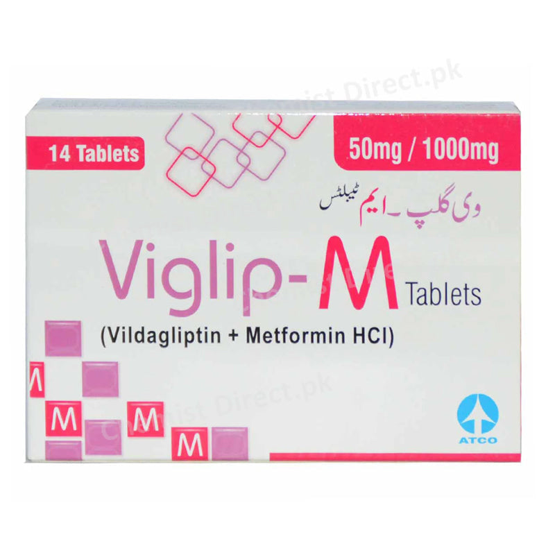 Viglip M 50 1000mg Tablet Atco Laboratories LTD Oral Hypoglycemic Vildagliptin 50mg_ Metformin HCl 1000mg